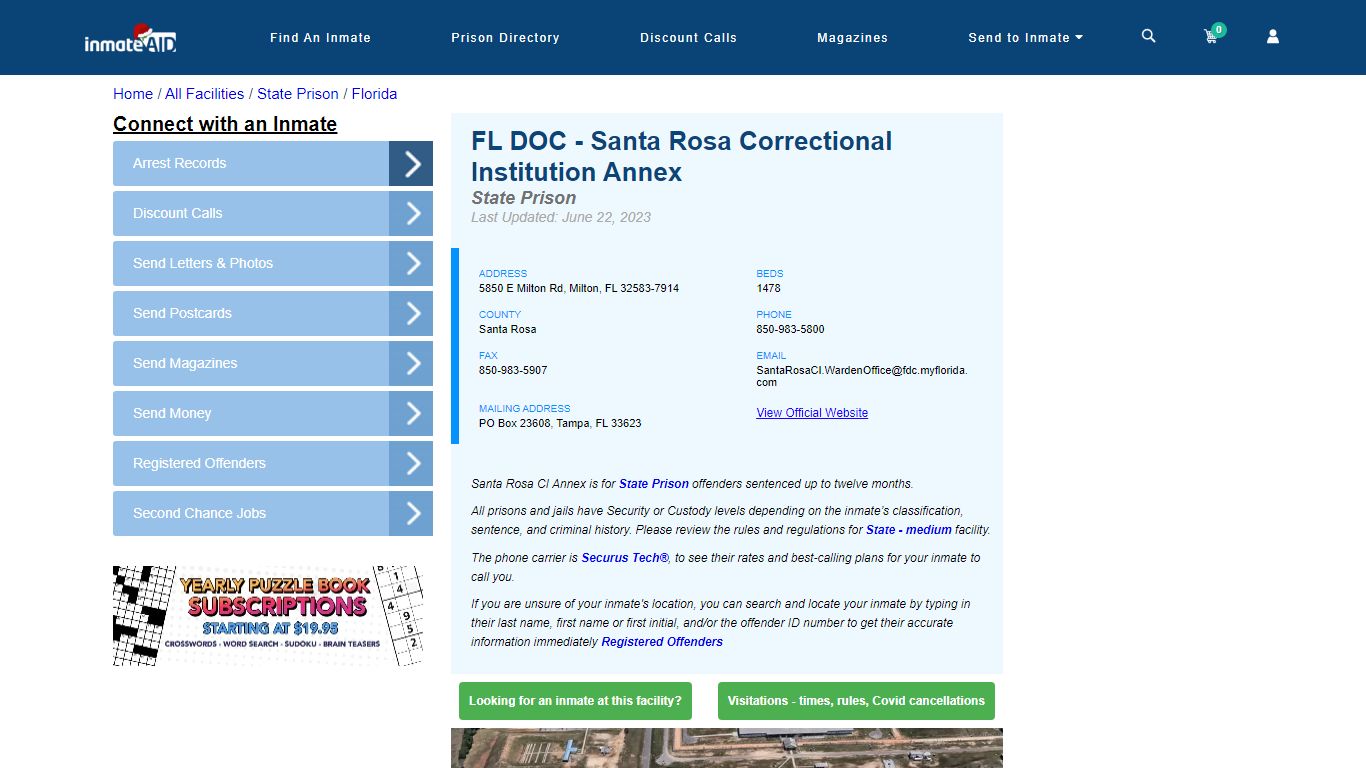 FL DOC - Santa Rosa Correctional Institution Annex - InmateAid