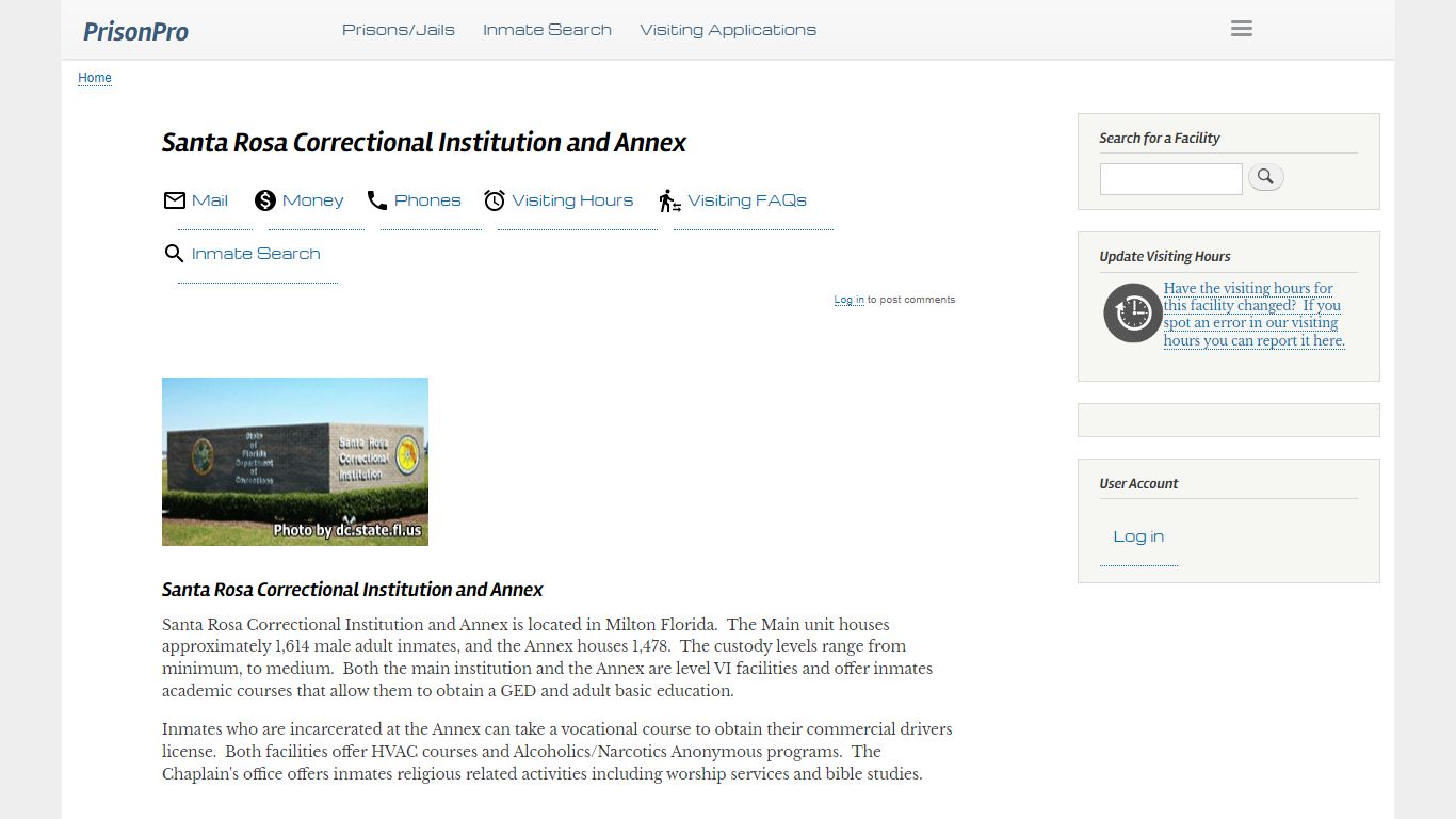 Santa Rosa Correctional Institution and Annex - PrisonPro