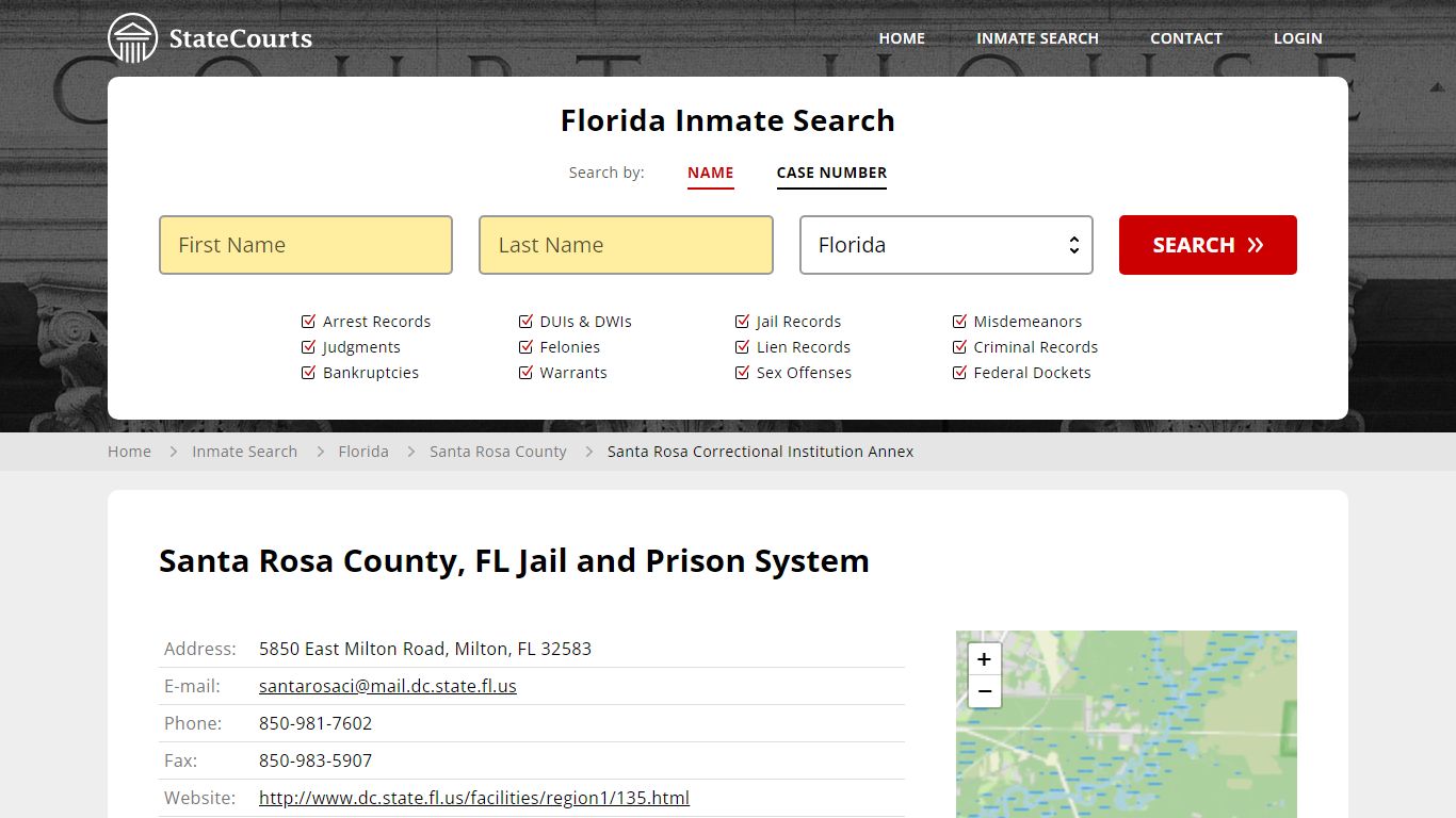 Santa Rosa Correctional Institution Annex Inmate Records Search ...